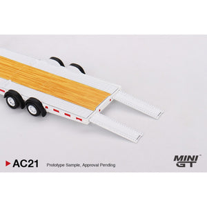 Mini GT AC21 Car Hauler Trailer White