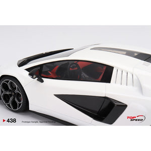 Top Speed 1/18 Lamborghini Countach Lpi 800-4 Bianco Siderale