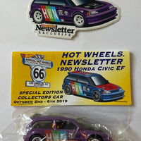 Hot Wheels 2019 Annual Hot Wheels Convention Newsletter 1990 Honda Civic EF Full Set With E Sheet Signed By Chris Strangler