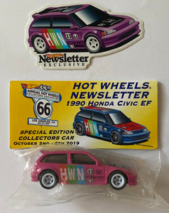 Hot Wheels 2019 Annual Hot Wheels Convention Newsletter 1990 Honda Civic EF Full Set With E Sheet Signed By Chris Strangler