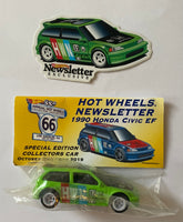 Hot Wheels 2019 Annual Hot Wheels Convention Newsletter 1990 Honda Civic EF Full Set With E Sheet Signed By Chris Strangler

